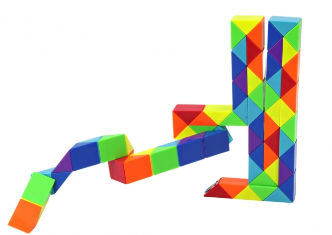 Bloky Puzzle hra Vzdělávací had Barevné 72 ele.