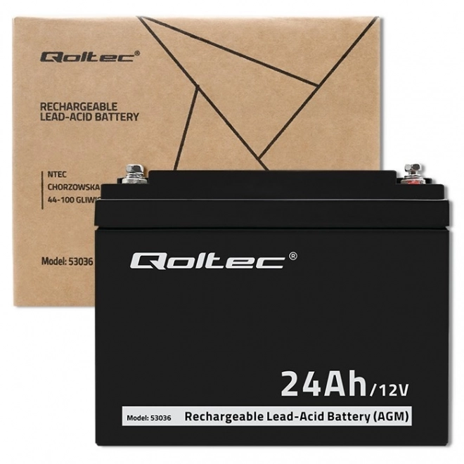 Akumulátor AGM 12V 24Ah Qoltec