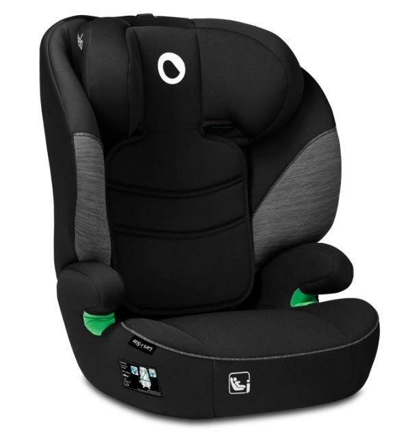 LIONELO Autosedačka Lars I-Size 15-36 kg nebo od 100 do 150 cm výšky – Černá šedá