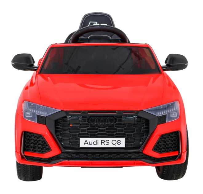 Audi RS Q8 Baterie auto + telecomandă + pornire lentă + EVA + LED + MP3 USB – Červená