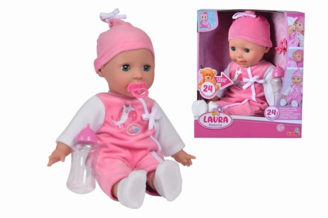 Panenka Laura s dětským žvatláním 38 cm
