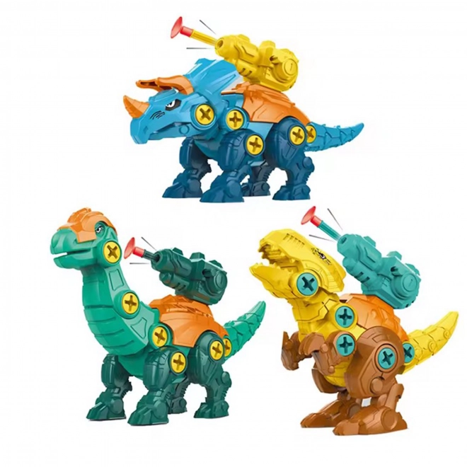 Woopie sada dinosauři ke šroubování 3 ks stavební sada s kufříkem a vrtačka s šroubovákem