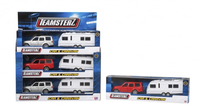 Teamsterz dětský set auto a karavan