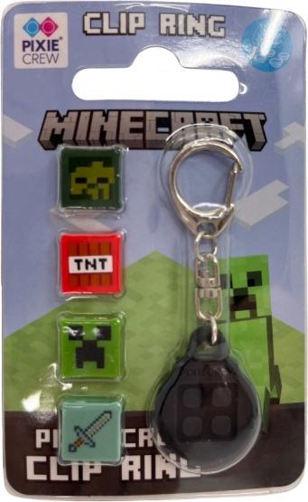 Pixie Crew & Minecraft Klíčenka černá s multipixely