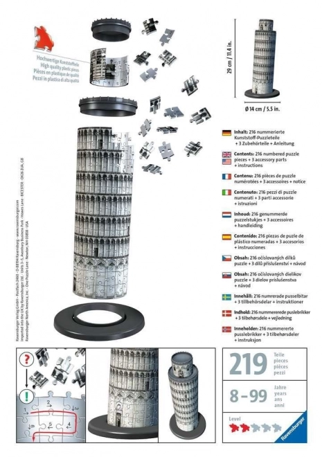 Ravensburger 3D puzzle Šikmá věž Pisa 216 dílků