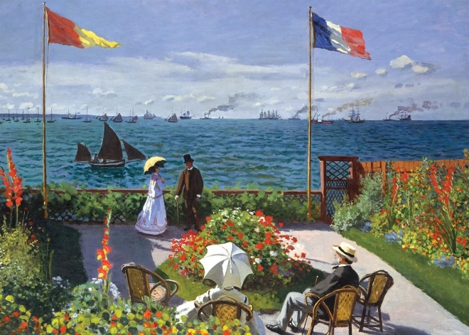 Puzzle Zahrada v Sainte Adresse a Pole vlčích máků 2x500 dílků