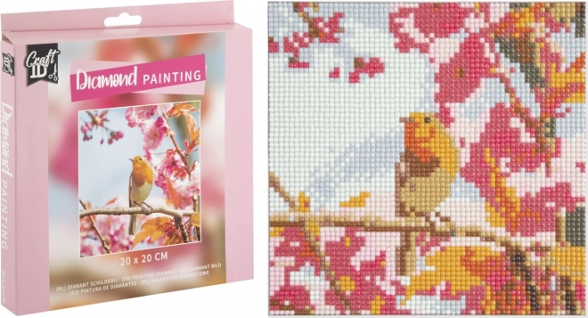 GRAFIX Diamantové malování Ptáček 20x20cm