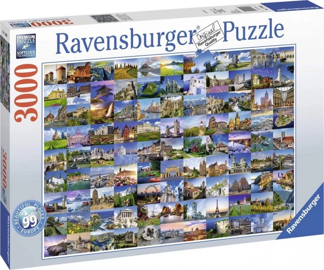 Puzzle 3000 prvků 99 krásných míst v Evropě