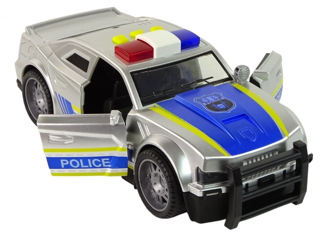 Policejní auto 1:14 Světla Zvuk Stříbrná