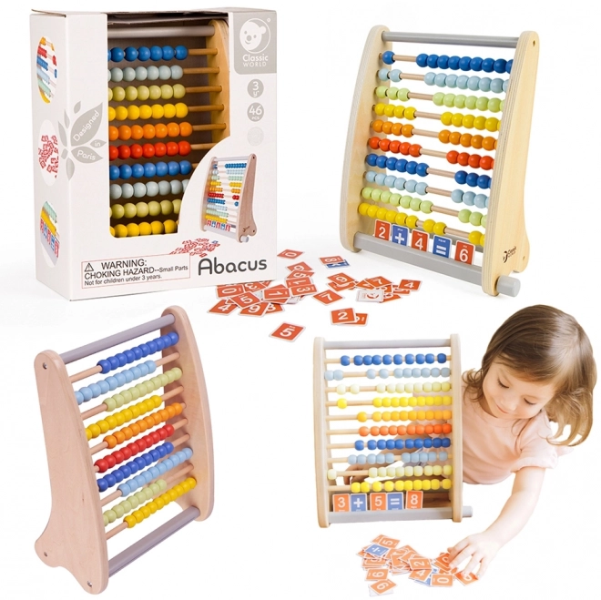Classic World dřevěné počítadlo s matematickými úlohami
