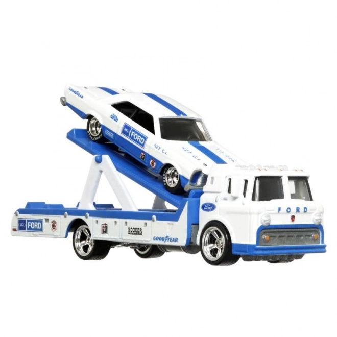 Tahač a závodní autíčko Hot Wheels
