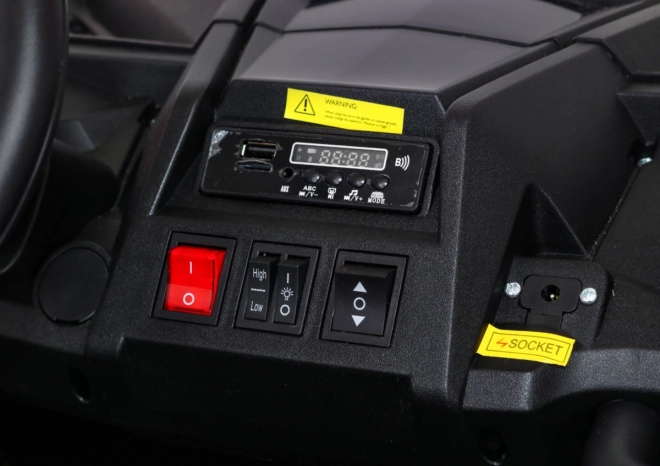 Silná závodní čtyřkolka buggy pro 2 děti Zelená + Střídavý motor + Nafukovací kola + LED audio