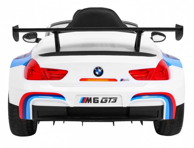 dětské elektrické autíčko BMW M6 GT3 s dálkovým ovládáním, MP3 a LED světly – bílé