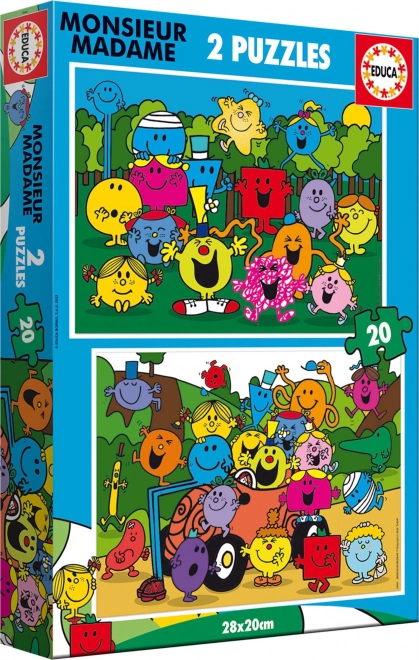 EDUCA Puzzle Monsieur Madame 2x20 dílků
