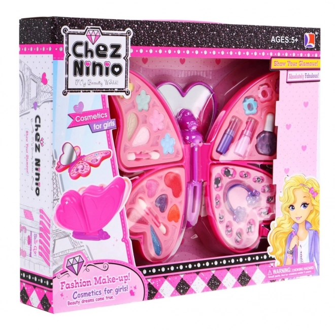 Kosmetická sada Pink Butterfly pro děti 5+ Make-up + doplňky na vlasy a nehty