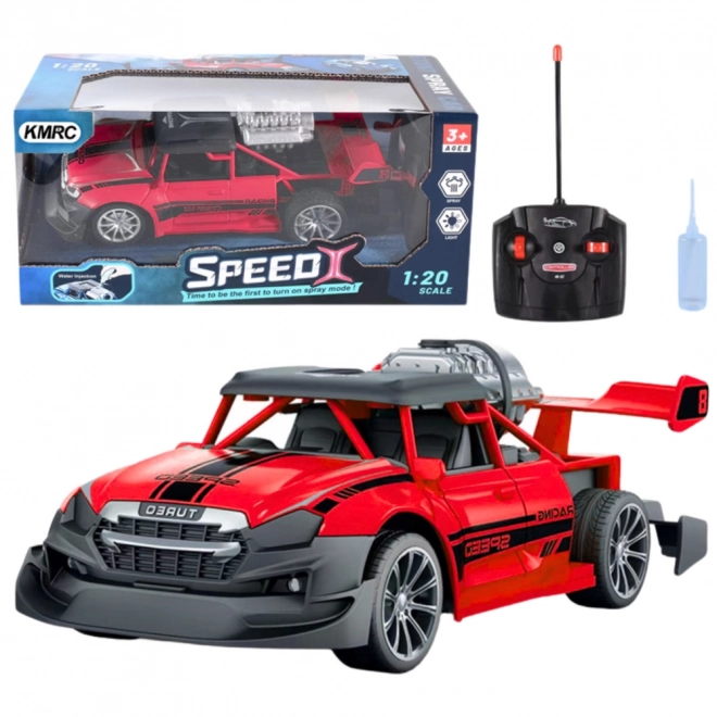 Závodní auto RC s kouřovým efektem červené
