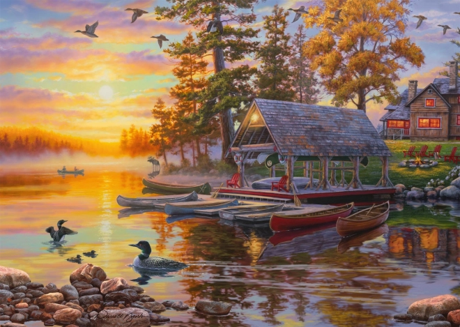Puzzle Loděnice s kánoemi 1000 dílků