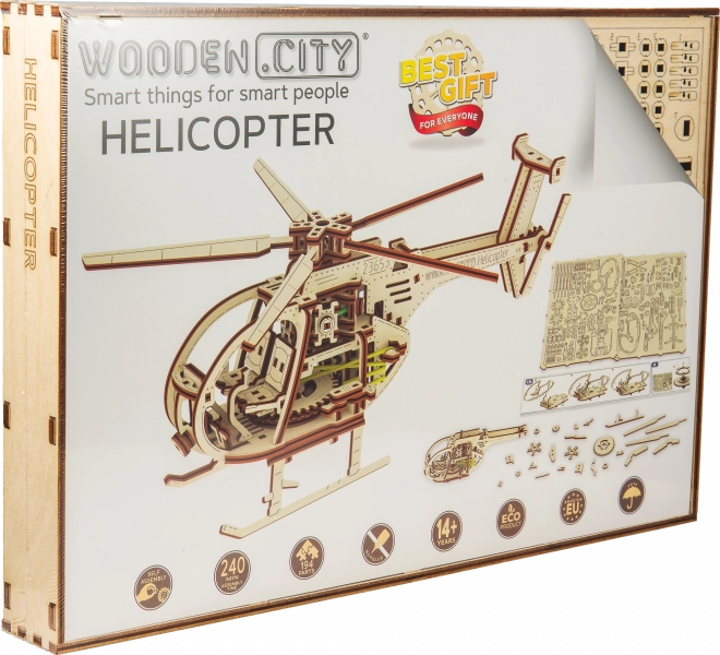 Dřevěné 3D puzzle vrtulník