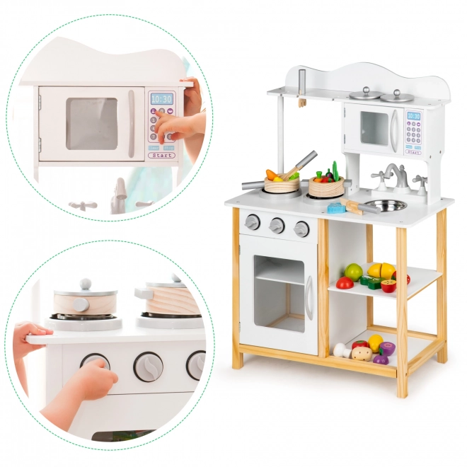 Dřevěná kuchyňka pro děti s příslušenstvím Ecotoys