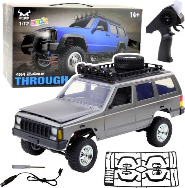 Zábavný terénní vůz RC 4x4 Stříbrný 1:12