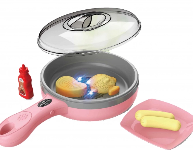 Elektronická růžová pánev pro děti 27 cm se světlem a zvukem