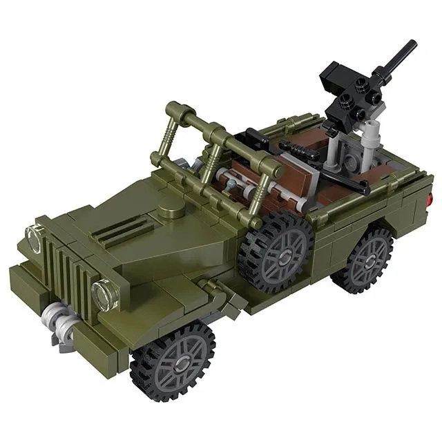 Stavebnice Cogo Military Automobil WW2 Dodge WC - 251 dílků