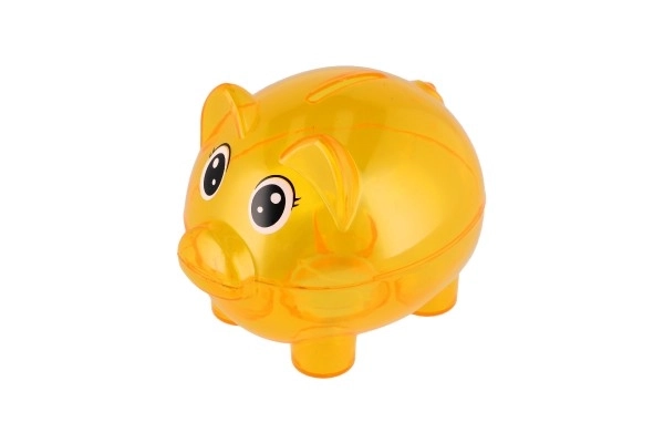 Průhledná pokladnička ve tvaru prasátka 10 cm