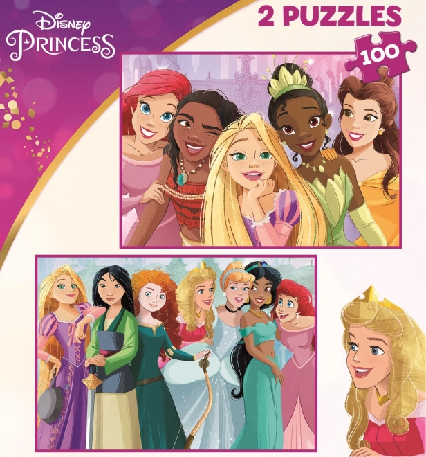 EDUCA Puzzle Disney princezny 2x100 dílků