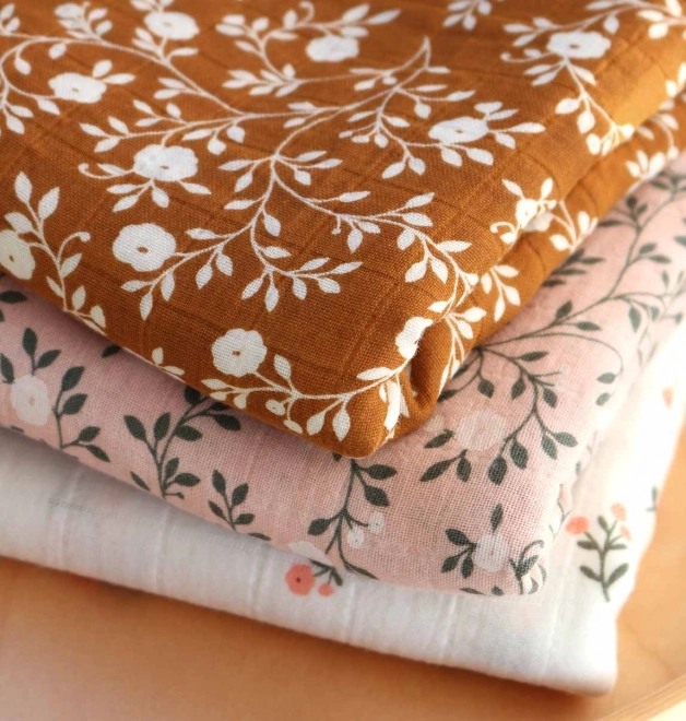A Little Lovely Company Mušelínová osuška XL blossom – Caramel
