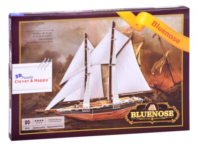 Puzzle 3D plachetnice BLUENOSE 80 dílků ZA2906