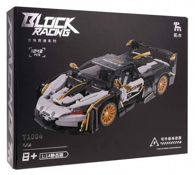Stavebnice sportovní auto černo-bílé 1242 ks