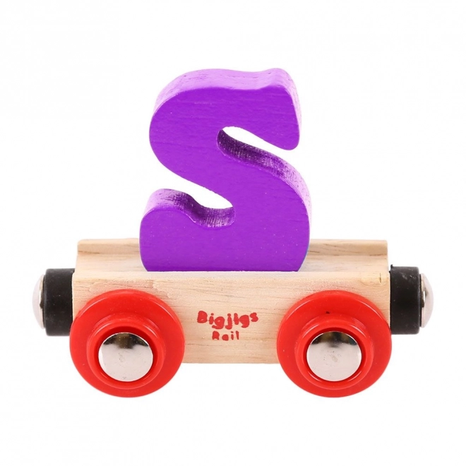 Bigjigs Rail Vagónek dřevěné vláčkodráhy - Písmeno S