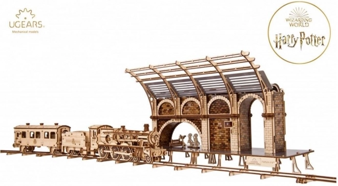 Ugears 3D dřevěné mechanické puzzle Harry Potter vlakové nástupiště
