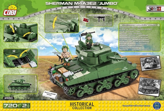 COBI 2550 II WW Sherman M4A3E2 Jumbo, 720 k, 2 f