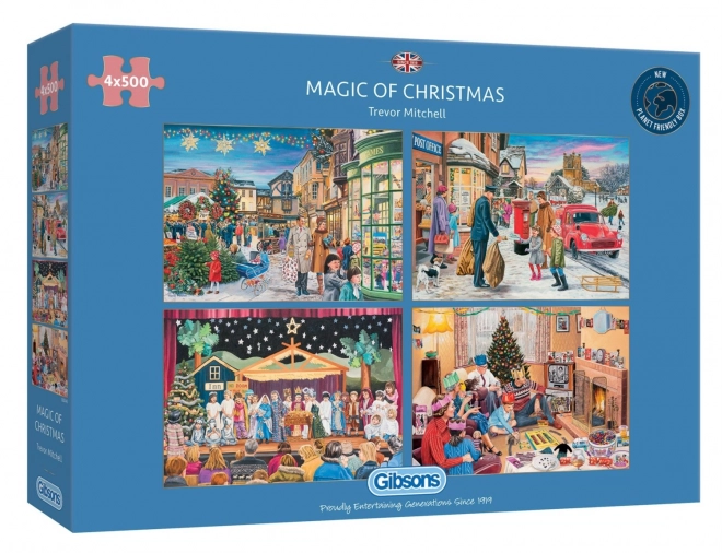 GIBSONS Puzzle Kouzlo Vánoc 4x500 dílků