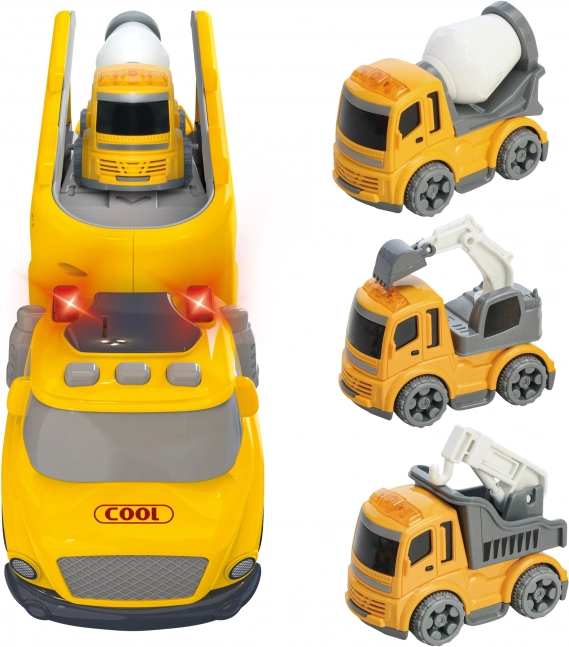 Velká žlutá odtahová služba City Truck se zvukovými a světelnými efekty