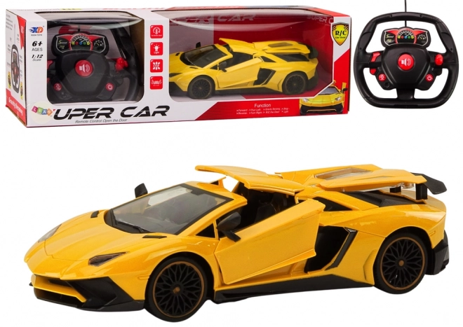 RC Sportovní auto 1:12 Otevírací dveře žluté