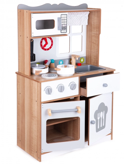Dřevěná dětská kuchyňka s příslušenstvím Ecotoys