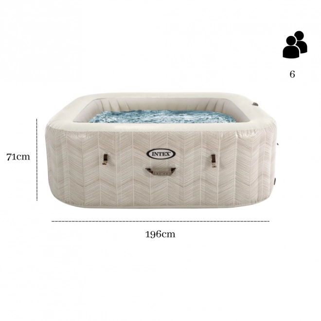 Nafukovací vířivka se čtvercovým designem pro 6 osob 196x71 cm s prémiovými doplňky od INTEX