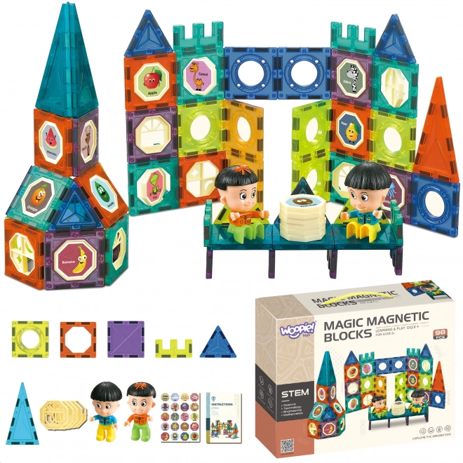Woopie magnetické stavebnice hrad 98 ks