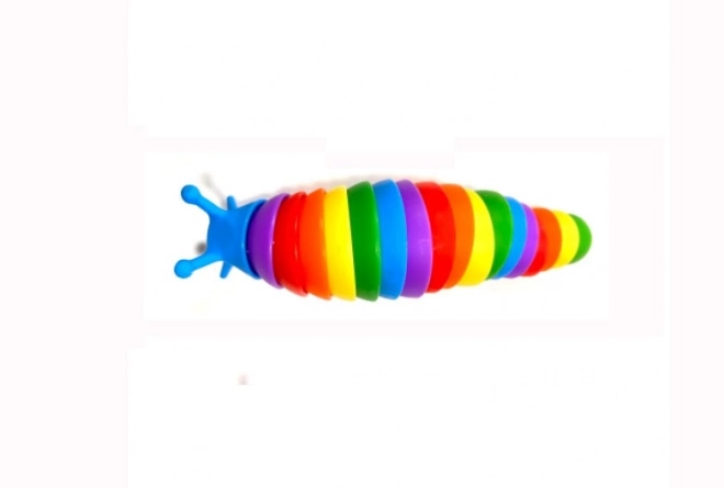 Barevná antistresová housenka 18 cm