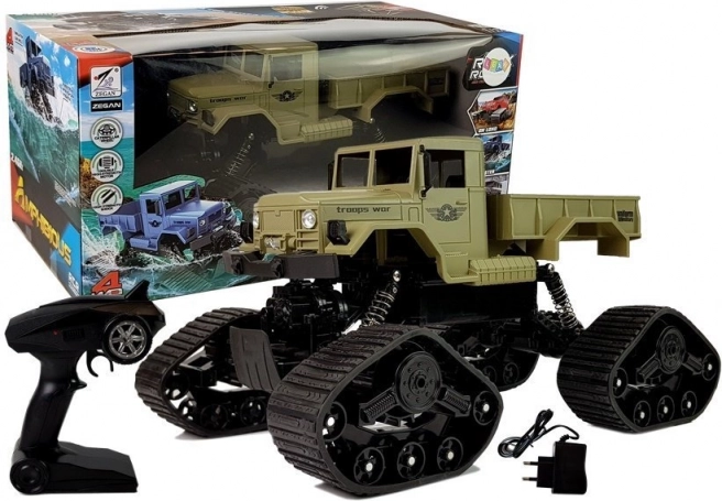 RC terénní pickup 1:12 s pásy, žlutý