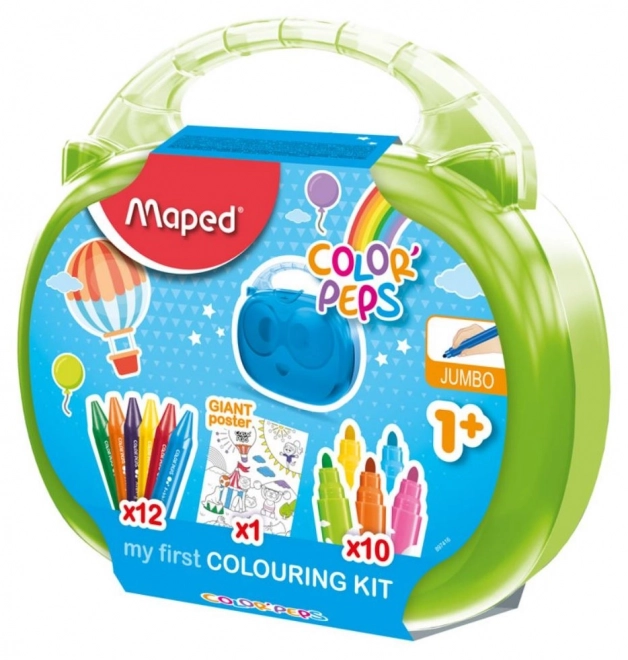 Výtvarná sada pro malé děti kufřík s pastelkami Colorpeps Jumbo Maped markery