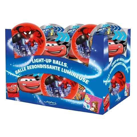 Svítící míč 10 cm – DISNEY PIXAR CARS 3 a MARVEL SPIDER‑MAN