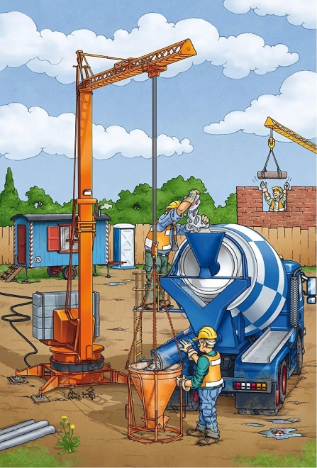 SCHMIDT Puzzle Na staveništi 3x24 dílků