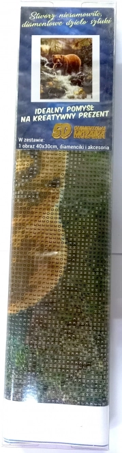 Diamantové malování Medvěd na lovu 30x40cm