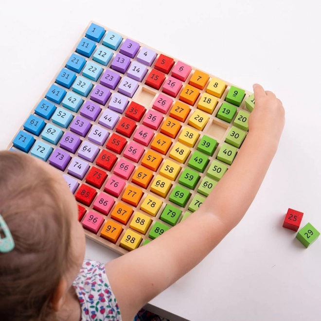 Edukativní hračka Bigjigs Toys – Dřevěná čísla v zásobníku