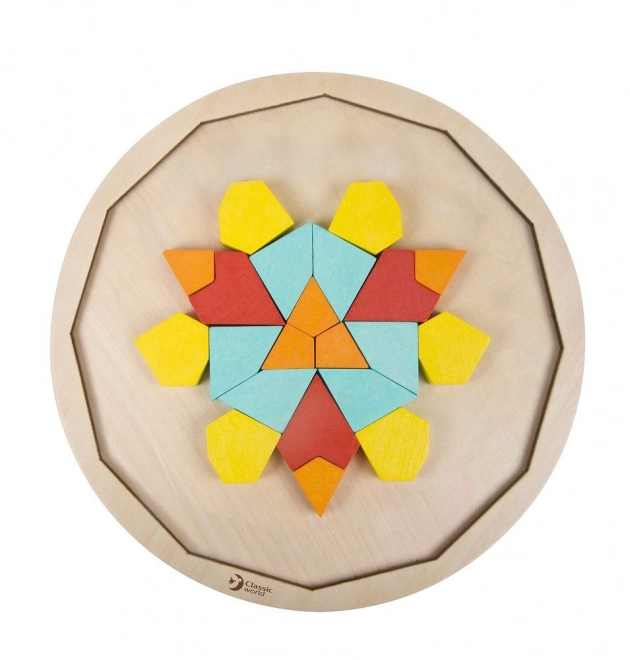 Montessori puzzle mandala - vzory, tvary a barvy