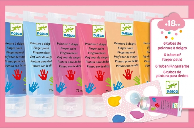 DJECO Prstové barvy v tubě 6x75ml