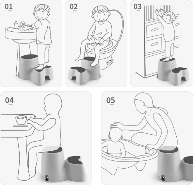CHIPOLINO Plastový dvojstupínek k umyvadlu a WC – korálový